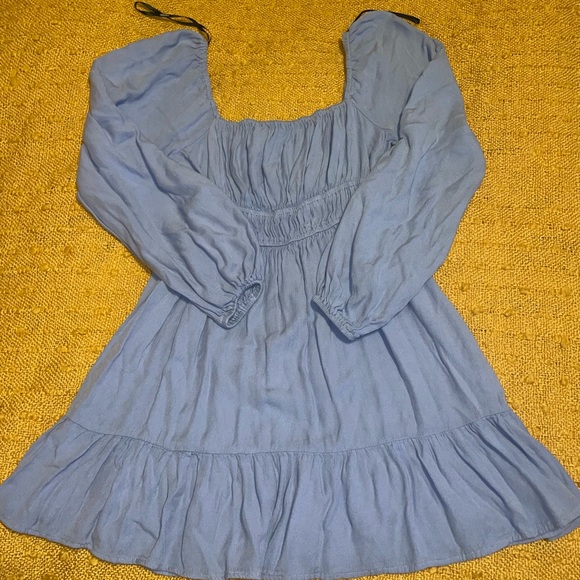 Light Blue Forever 21 Milkmaid Dress - Picture 2 of 7